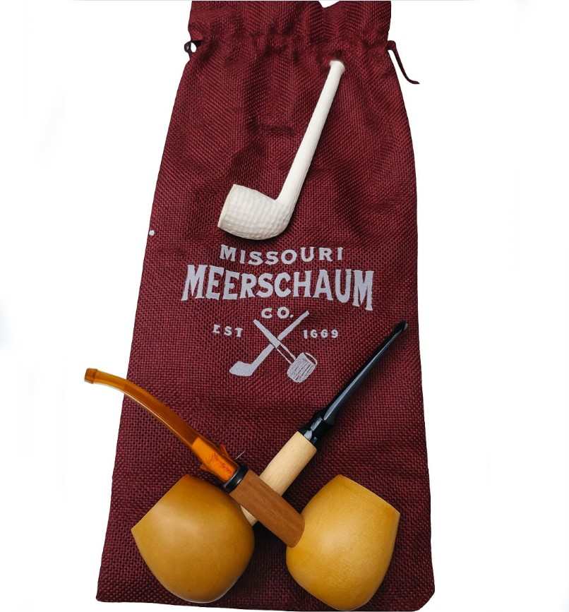 Missouri Meerschaum Maple Hardwood Apple Diplomat ajándék szett 2 db juharfa pipával és ajándék kóstoló pipával